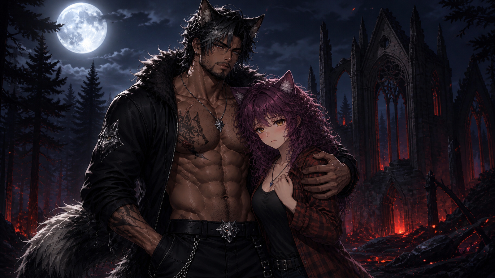 Cover art for The Big Bad Wolf of Hell, a hell scenario on AI Dungeon