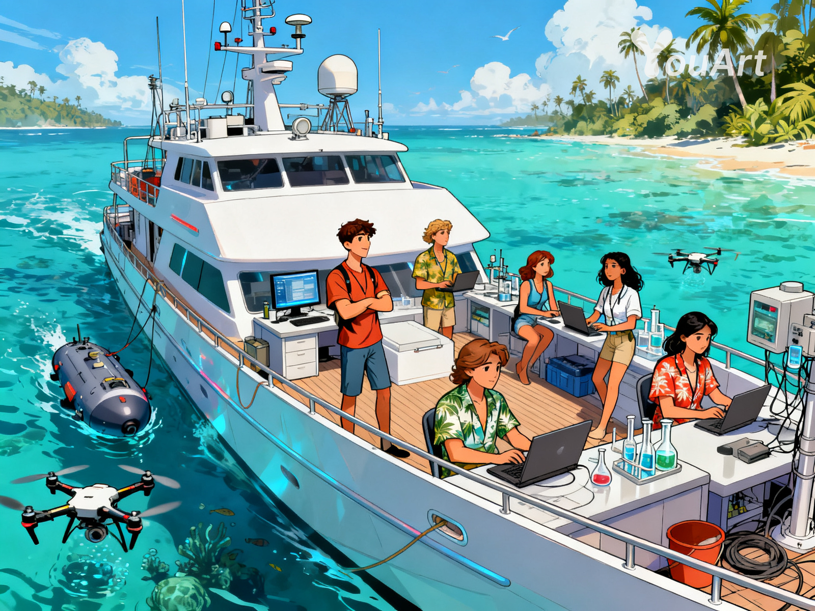 Cover art for Signal Static in Paradise, a scientific research scenario on AI Dungeon