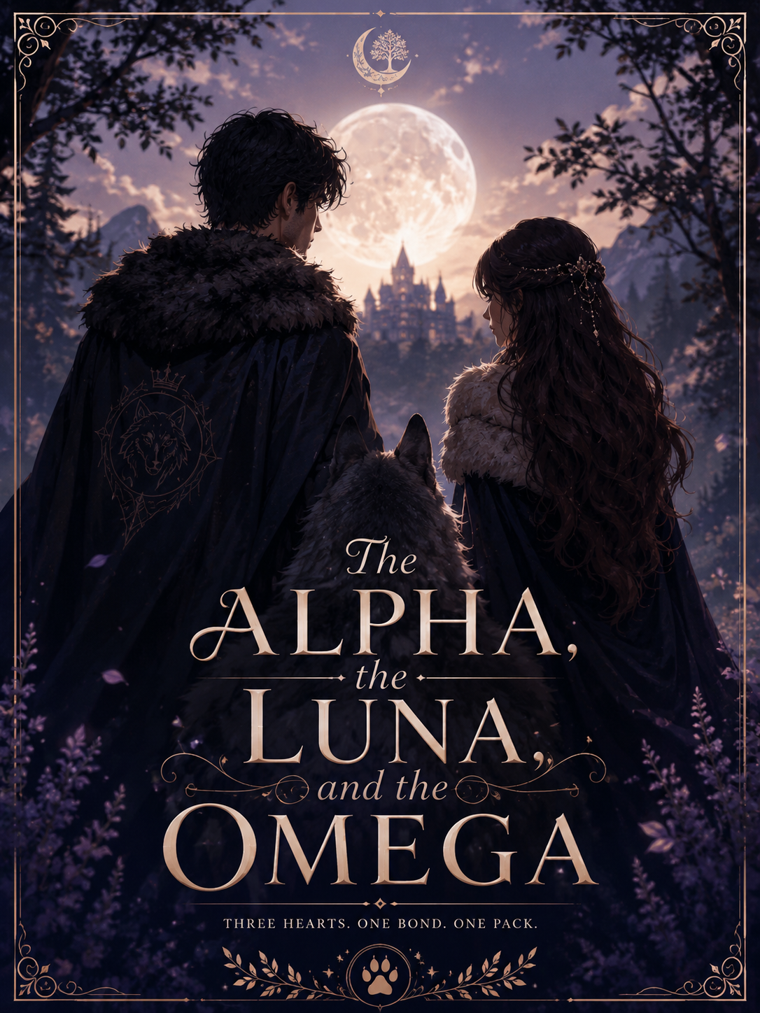 Cover art for The Alpha, the Luna, and the Omega, an alpha scenario on AI Dungeon
