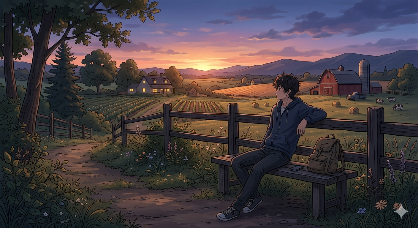 Cover art for Peaceful evening, a peace scenario on AI Dungeon