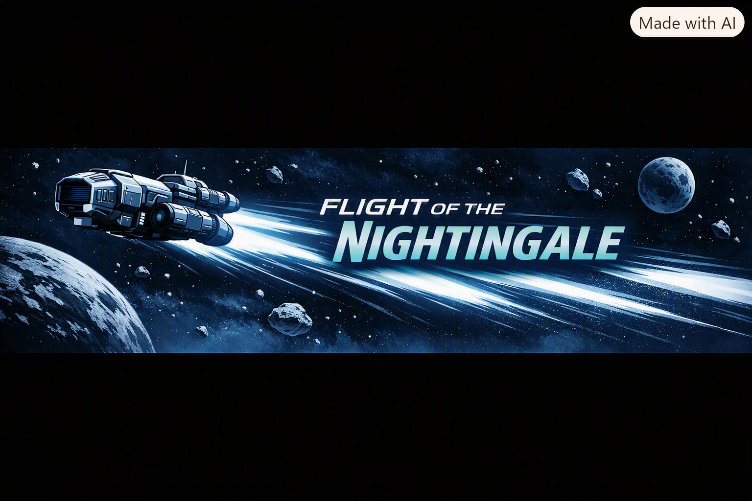 Cover art for Flight of the Nightingale, a sci fi scenario on AI Dungeon