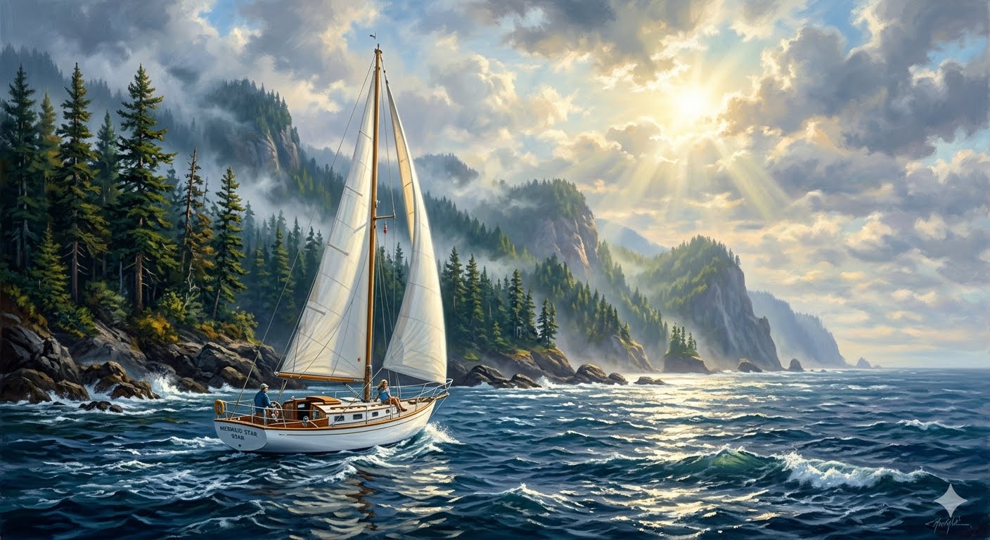 Cover art for The Mermaid’s Star: Part I (Seattle to Astoria), a romance scenario on AI Dungeon
