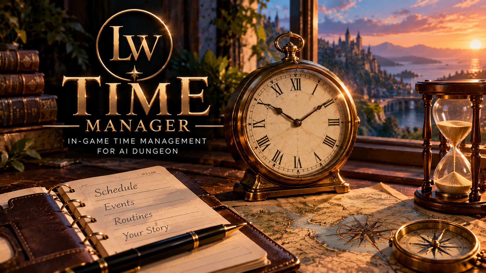 Cover art for LW Time Manager, a game clock script on AI Dungeon