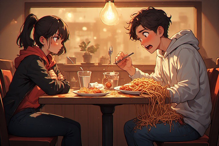 Cover art for Don't spill the spaghetti, a date scenario on AI Dungeon