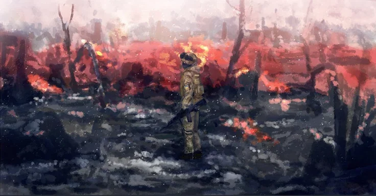 Cover art for Ukraine War Simulator: Frontline & Home front, a roleplay scenario on AI Dungeon
