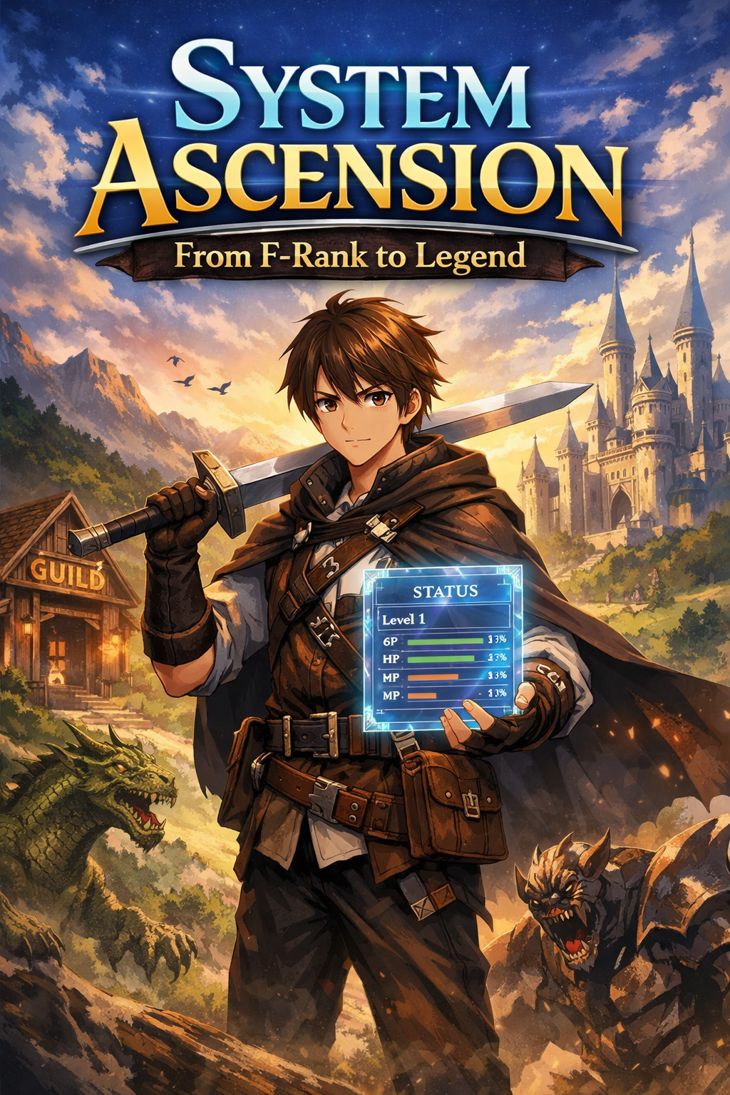Cover art for System Ascension: From F-Rank to Legend, a from zero to sss adventure on AI Dungeon