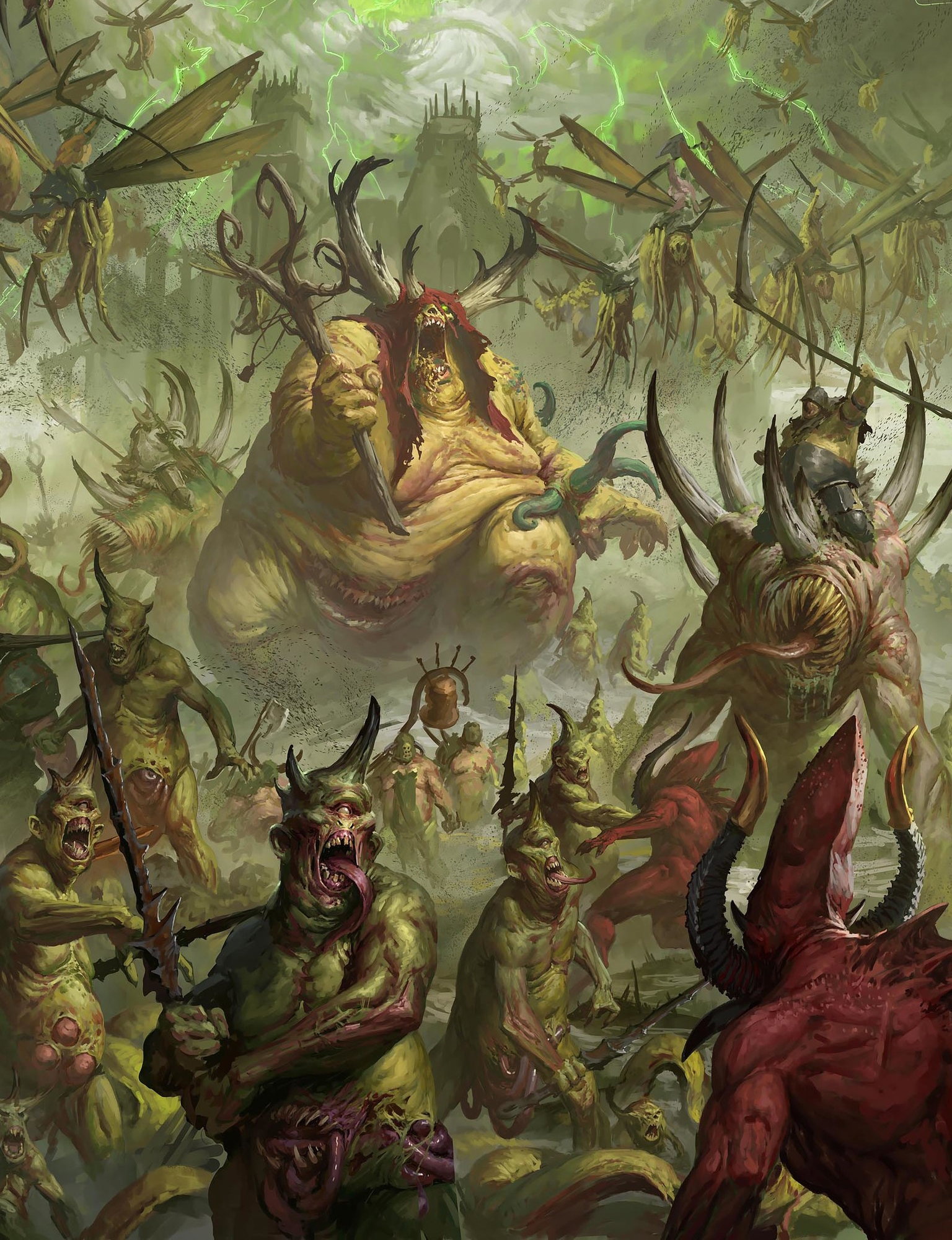 Cover art for Land of Horror, a future gore warhammer 40 k scenario on AI Dungeon
