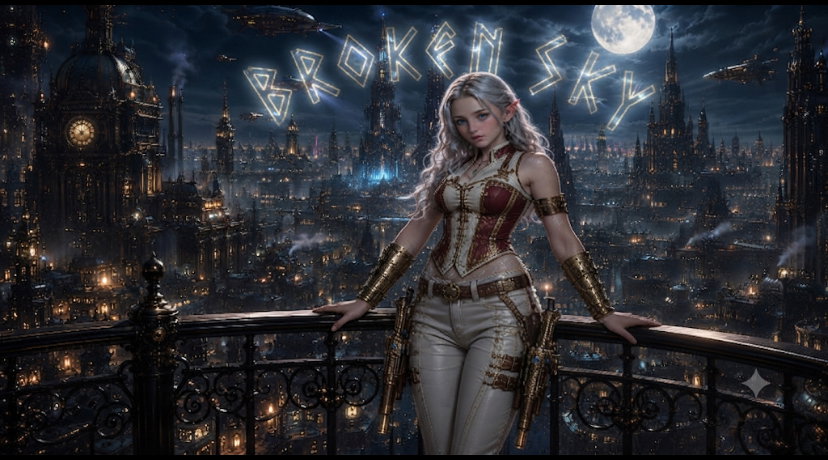 Cover art for }{Broken Sky}{, a western scenario on AI Dungeon