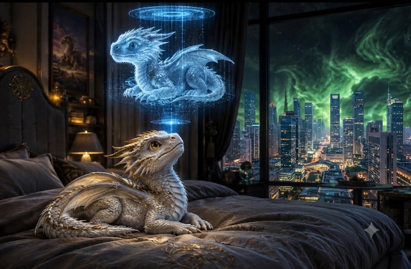 Cover art for }{ Woke Up As A Dragon Hatchling}{, a system scenario on AI Dungeon