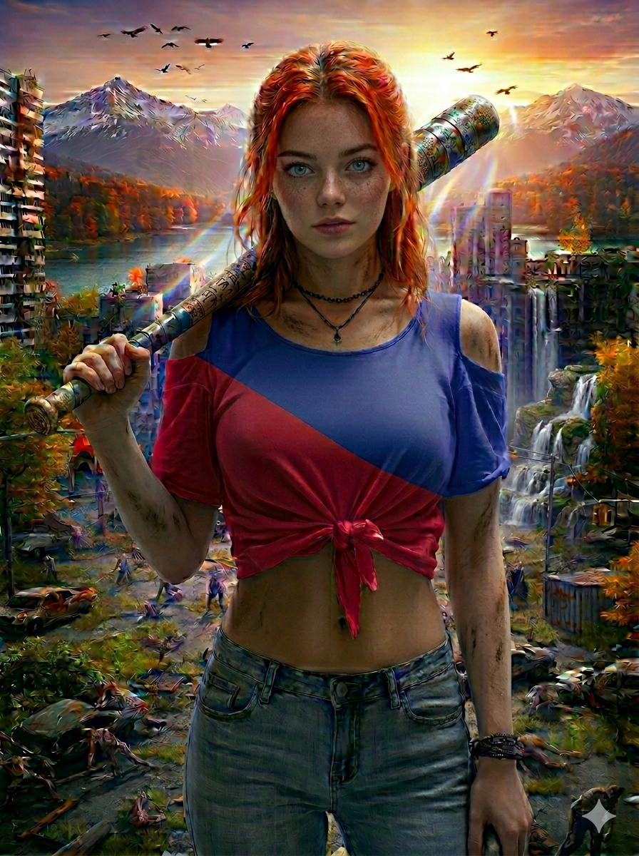 Cover art for }{Awakening as a female in a zombie apocalypse }{, a walking dead scenario on AI Dungeon