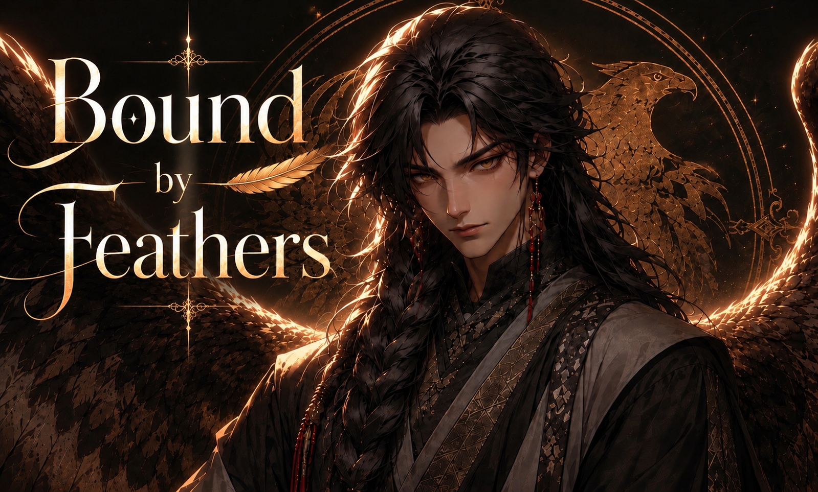 Cover art for 🦅 Bound by Feathers 🦅, a romance scenario on AI Dungeon
