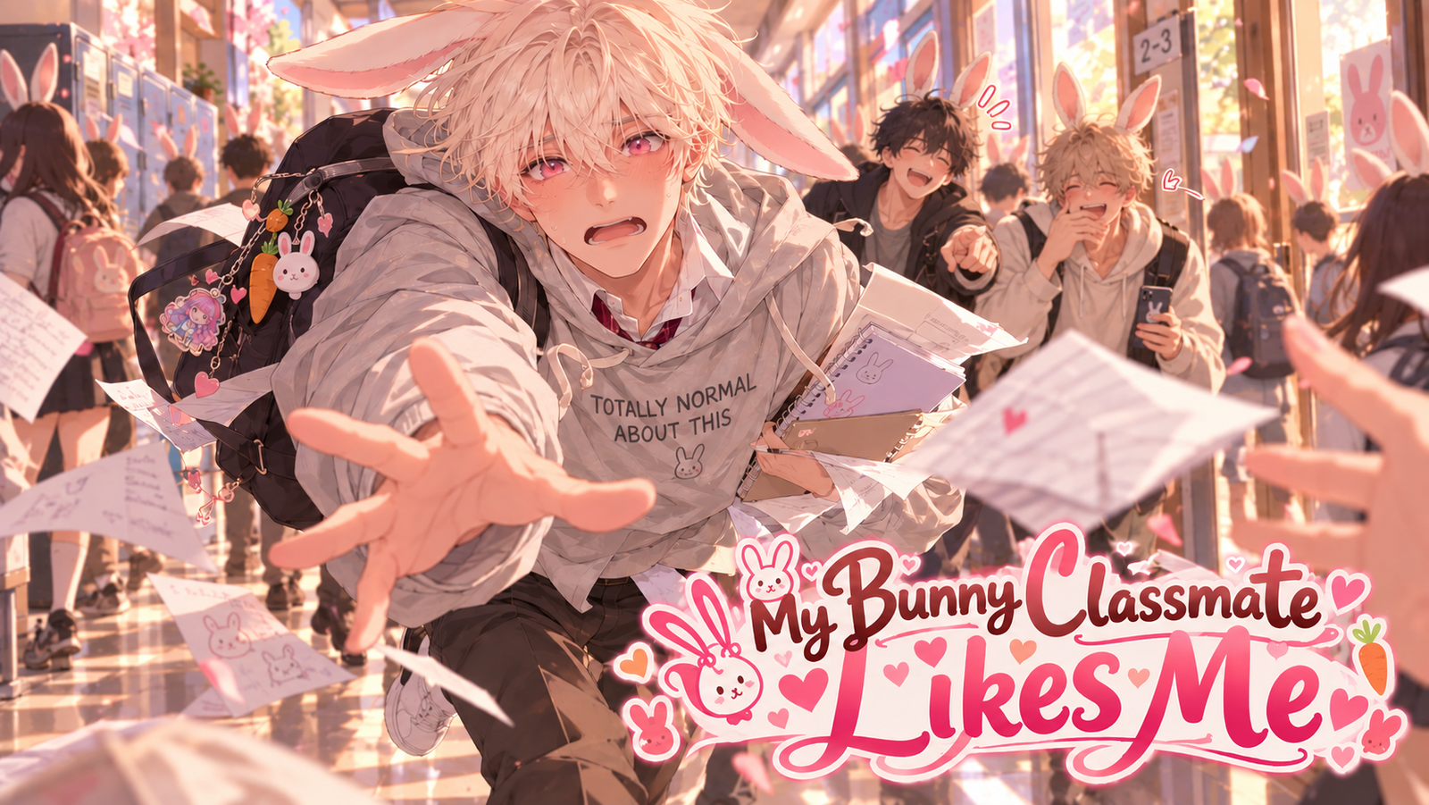 Cover art for 🐇🌷 My Bunny Classmate Likes Me 🌷🐇, a romance scenario on AI Dungeon