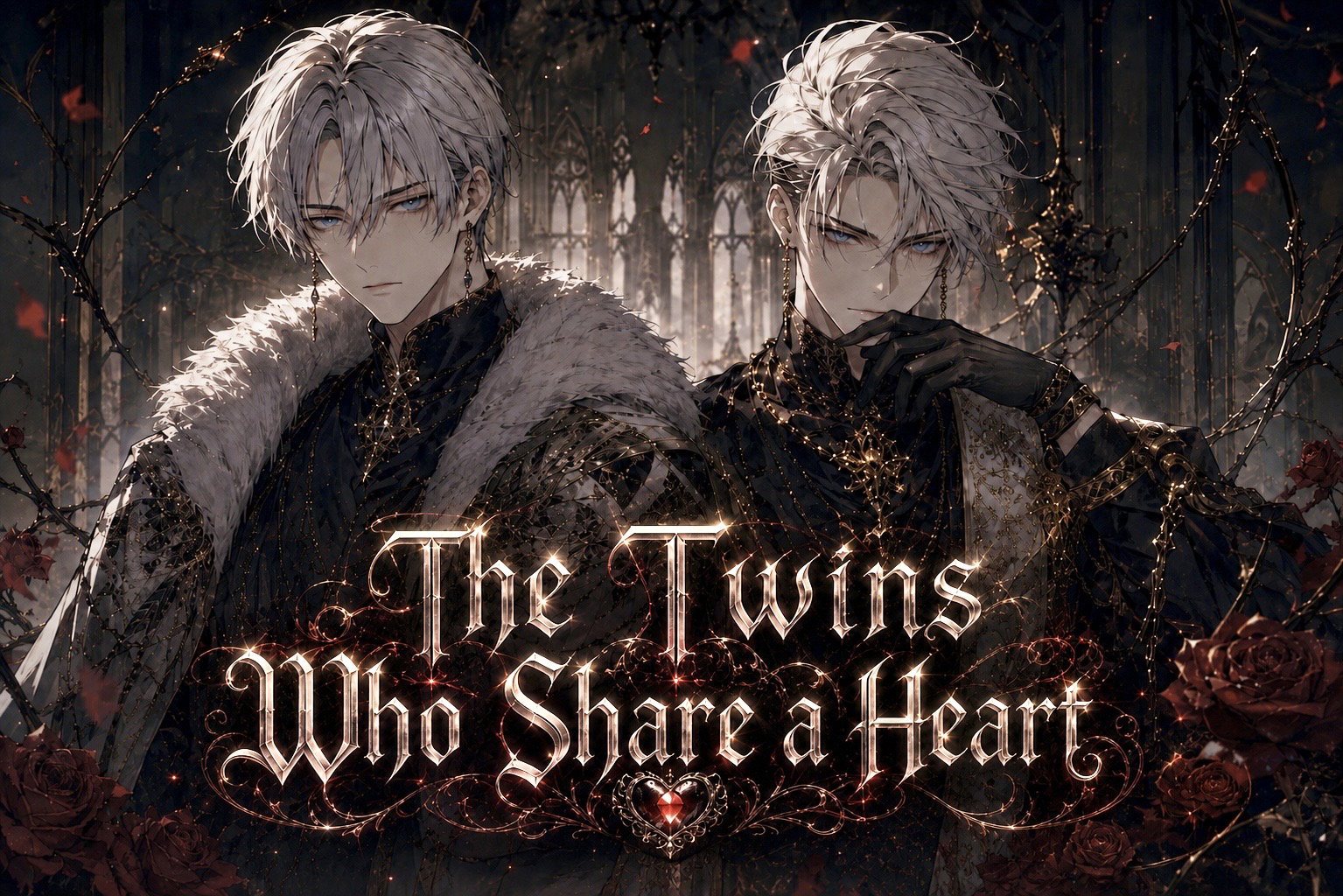 Cover art for 🖤 The Twins Who Share a Heart 🖤, a romance scenario on AI Dungeon