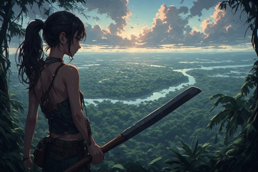 Cover art for Lost in the Amazon, a lost scenario on AI Dungeon