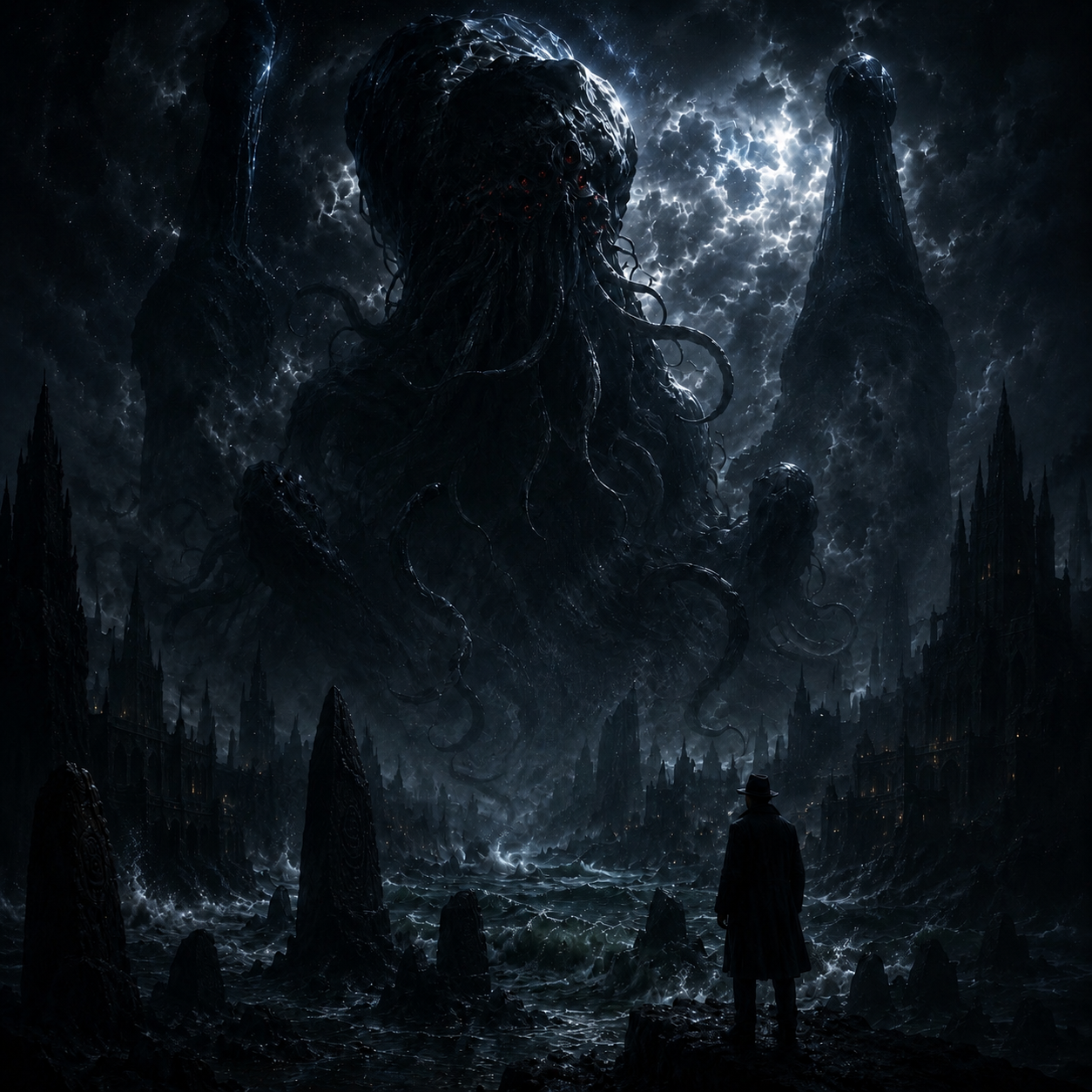 Cover art for The Eldritch Horror , a lovecraftian scenario on AI Dungeon