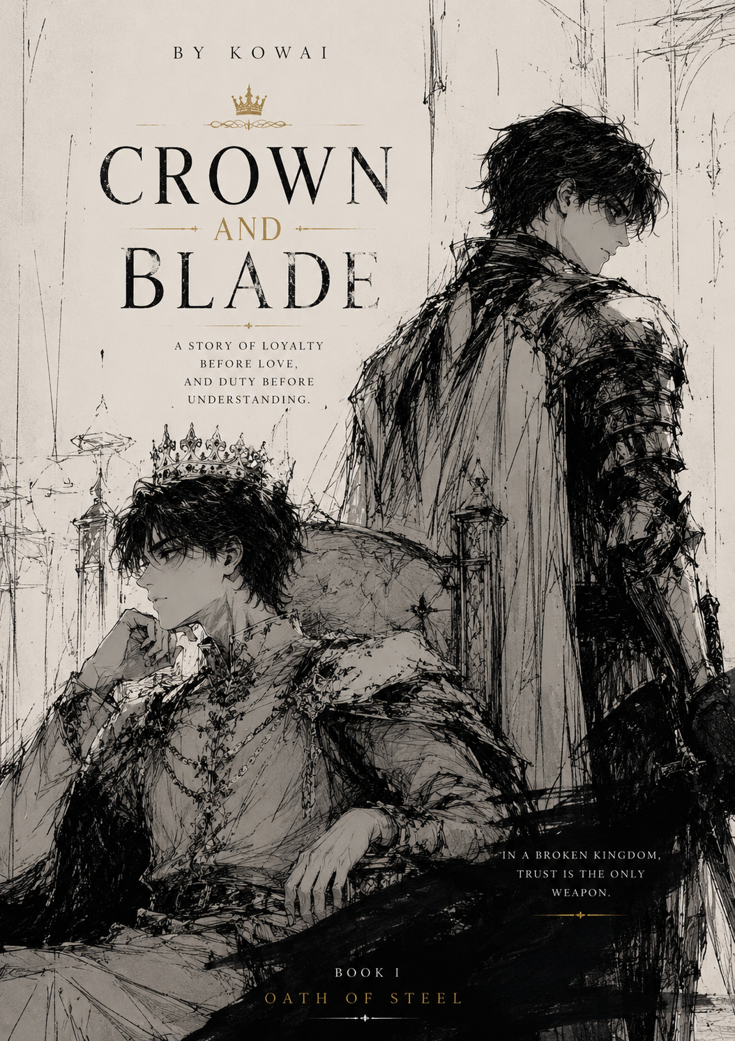 Cover art for Crown of Ash and Oathbound Steel on AI Dungeon