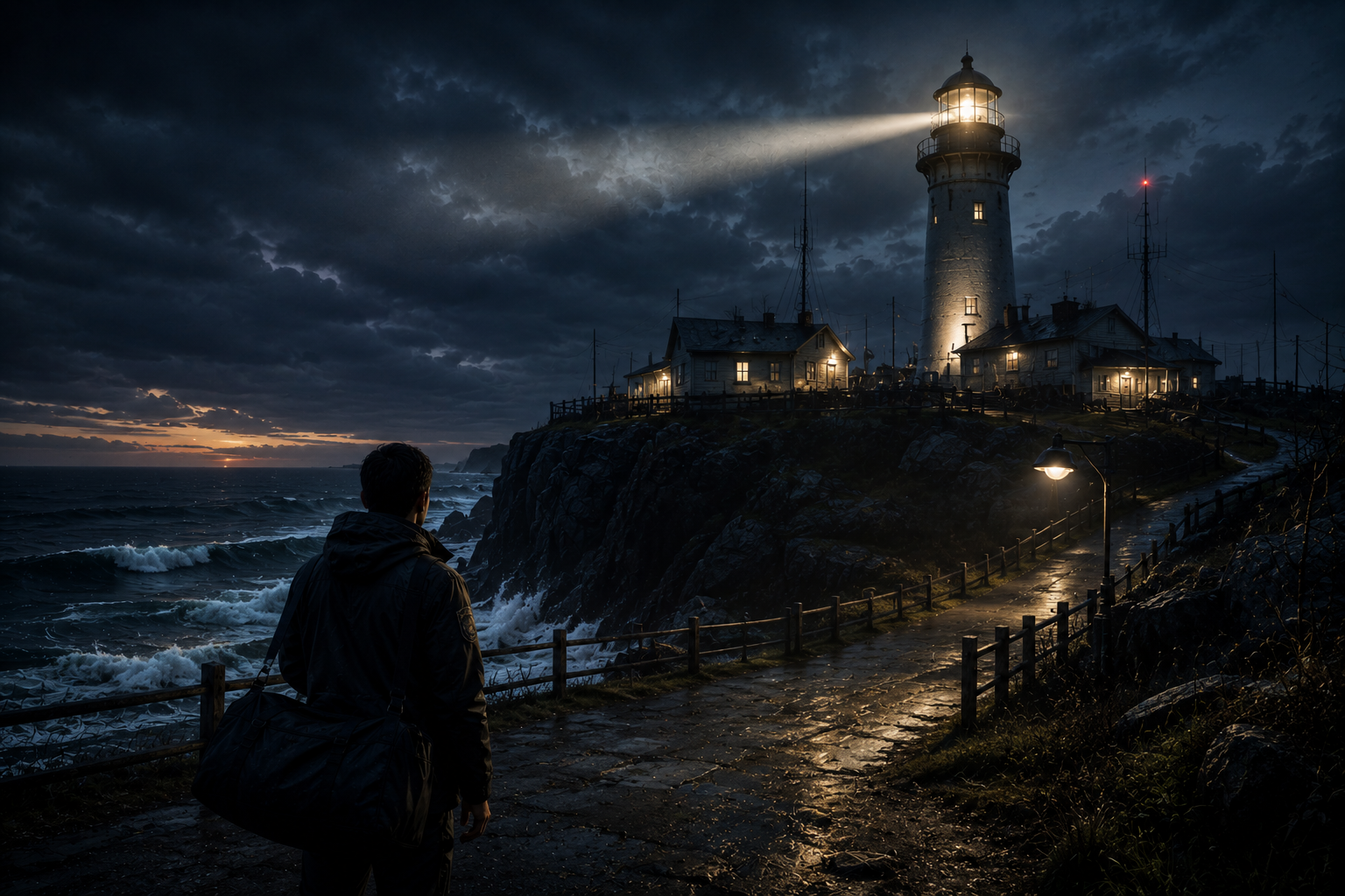 Cover art for Night Caretaker: Beacon Of The Abyss, a horror scenario on AI Dungeon