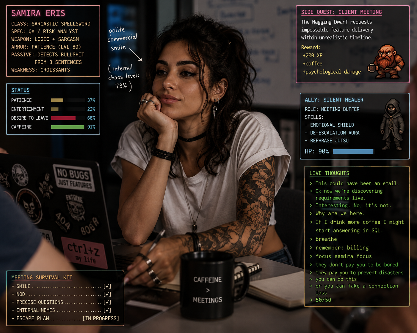 Cover art for Surviving at work with Samira, an office scenario on AI Dungeon