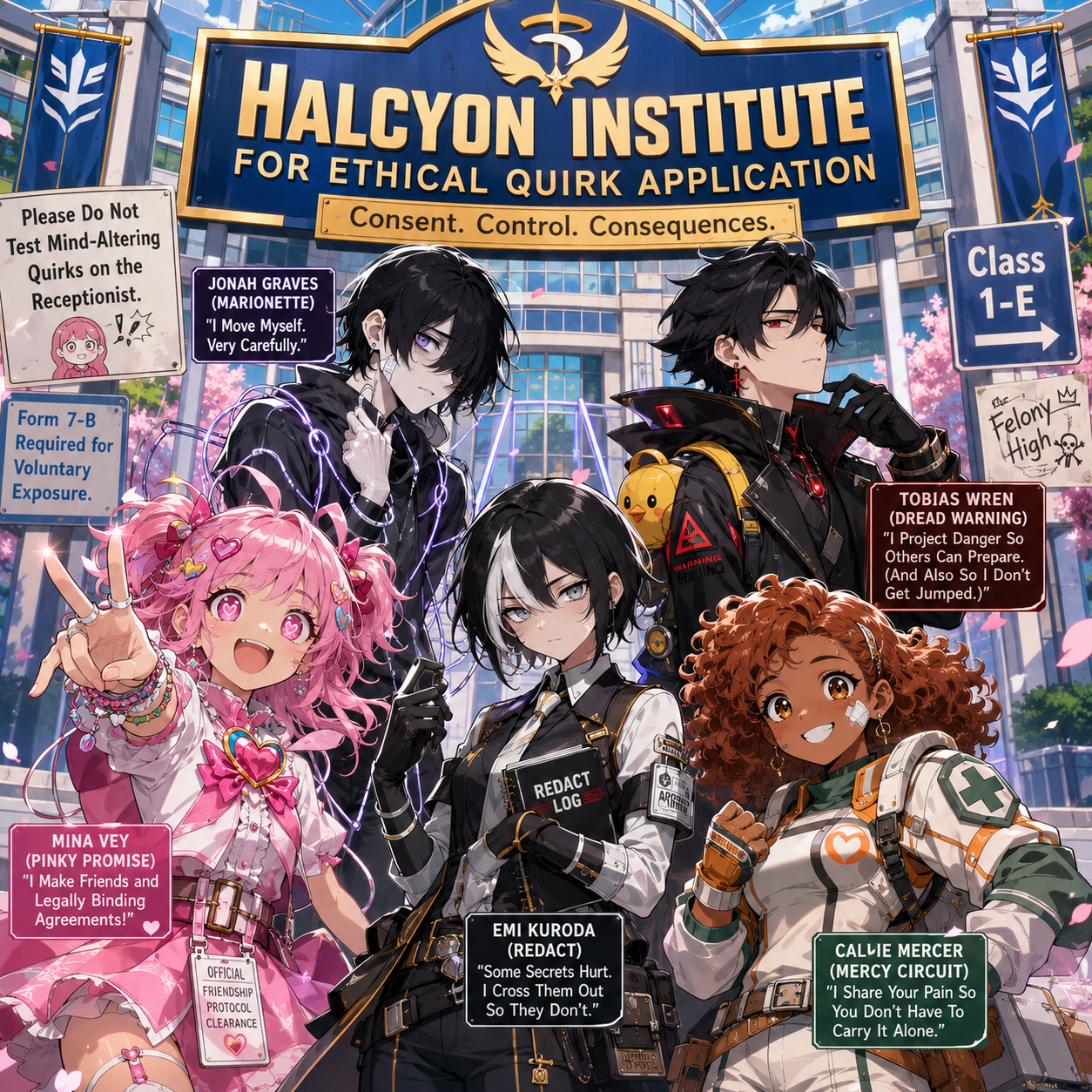 Cover art for MHA: Mostly Ethical, a romance scenario on AI Dungeon