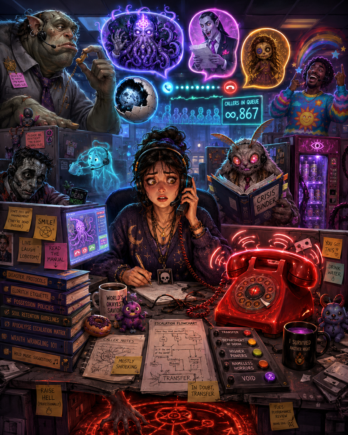 Cover art for Apocalypse Hotline, a horror scenario on AI Dungeon