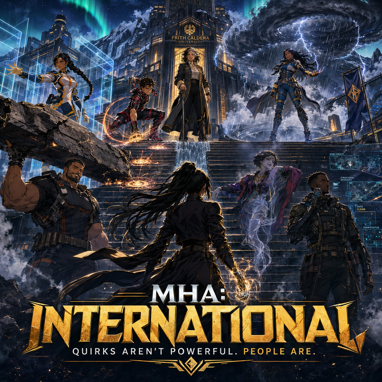 Cover art for MHA: International, a my hero academia scenario on AI Dungeon