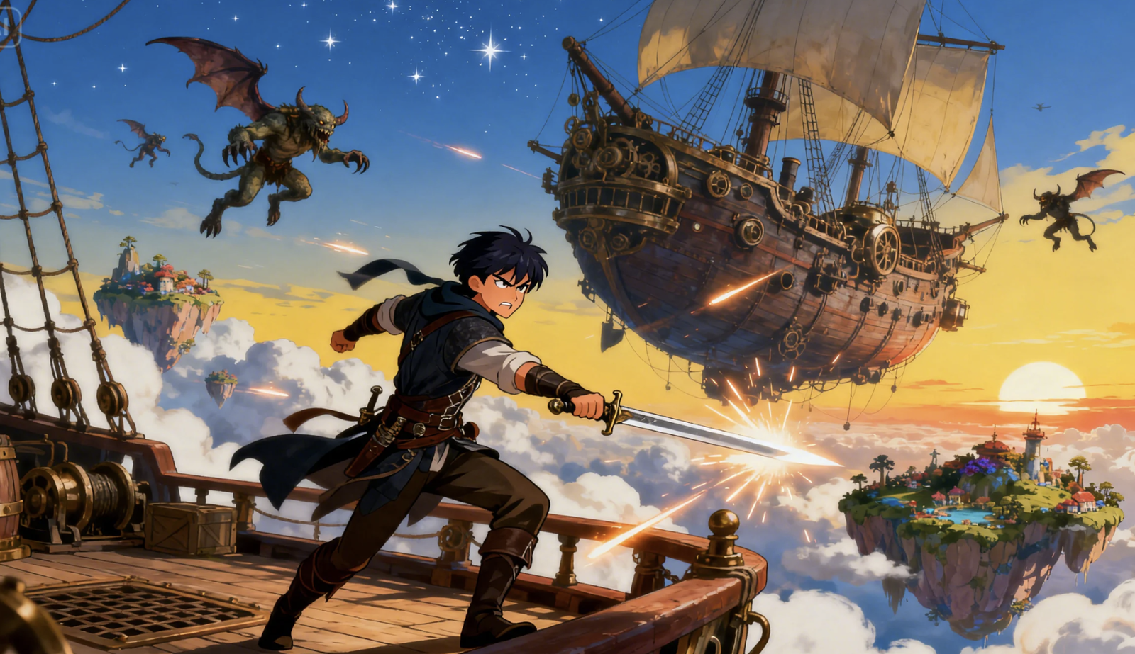 Cover art for ⚔️ Steampunk Monster Hunter, a steampunk scenario on AI Dungeon