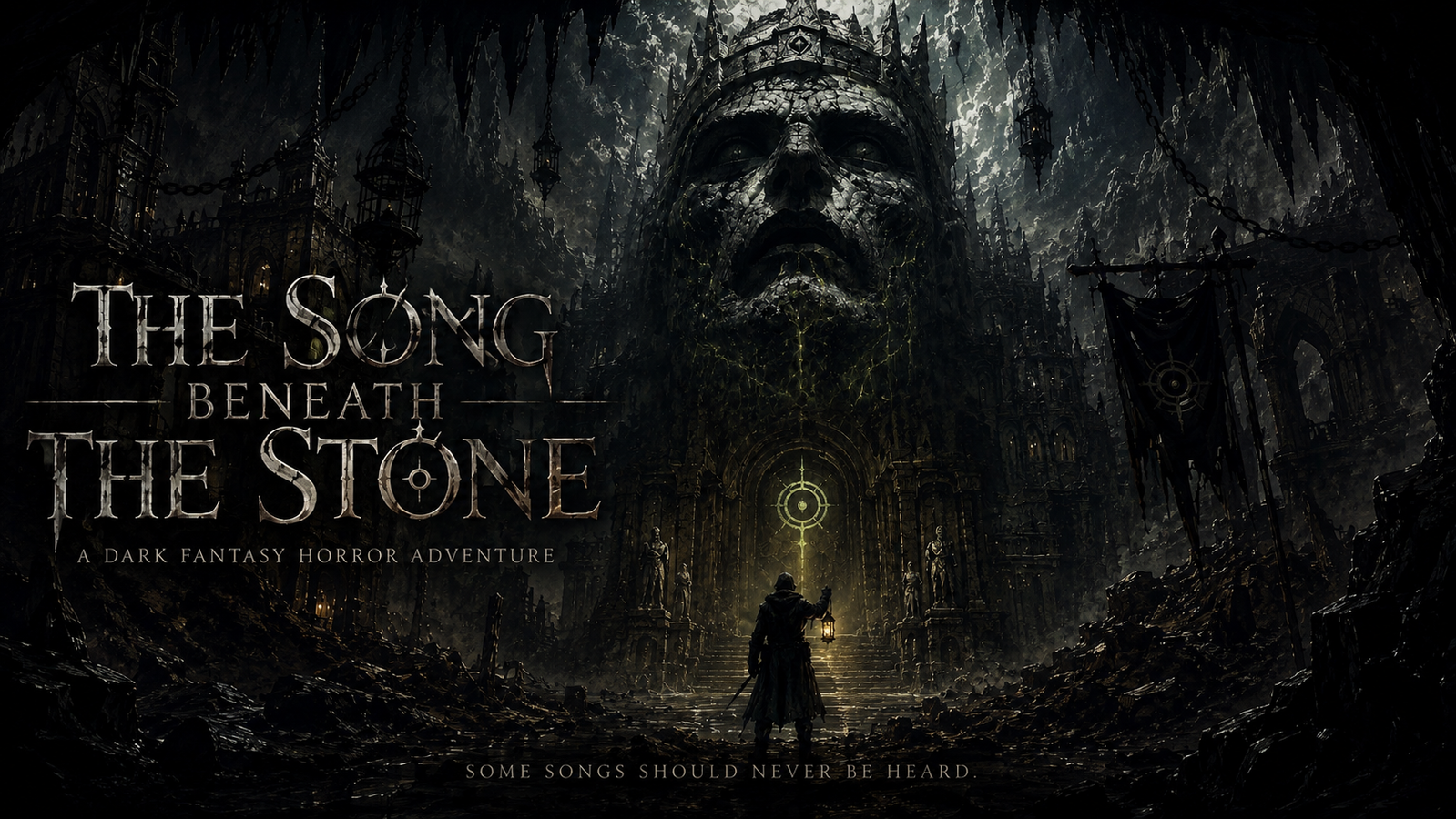 Cover art for The Song Beneath the Stone, a fantasy scenario on AI Dungeon