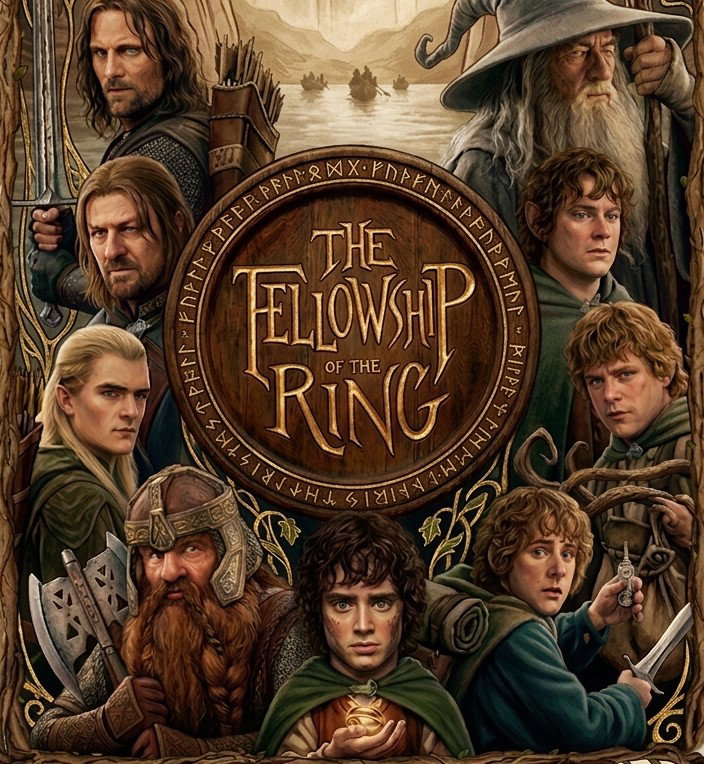 Cover art for LOTR: Fellowship of the Ring, a lord of the rings scenario on AI Dungeon