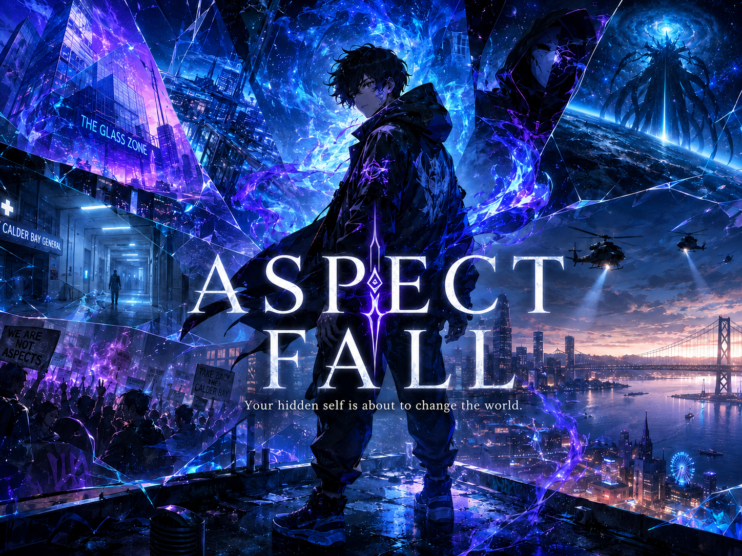 Cover art for Aspect Fall: ORYN Wake — V1, a superpowers modern sci-fi world on Voyage