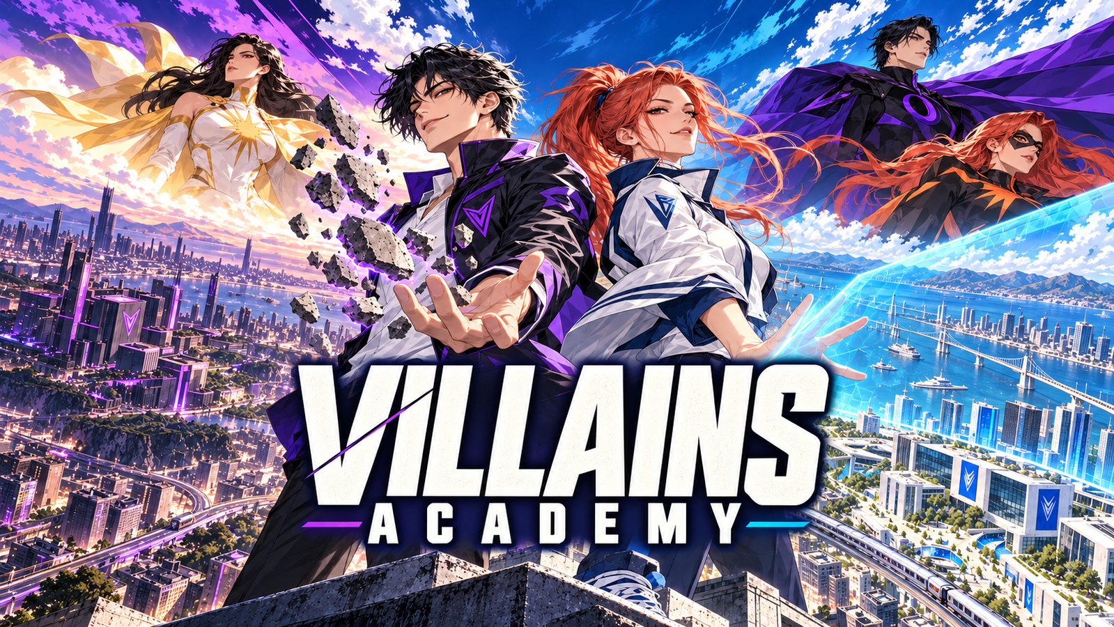 Cover art for Villains Academy, a superheroes world on Voyage