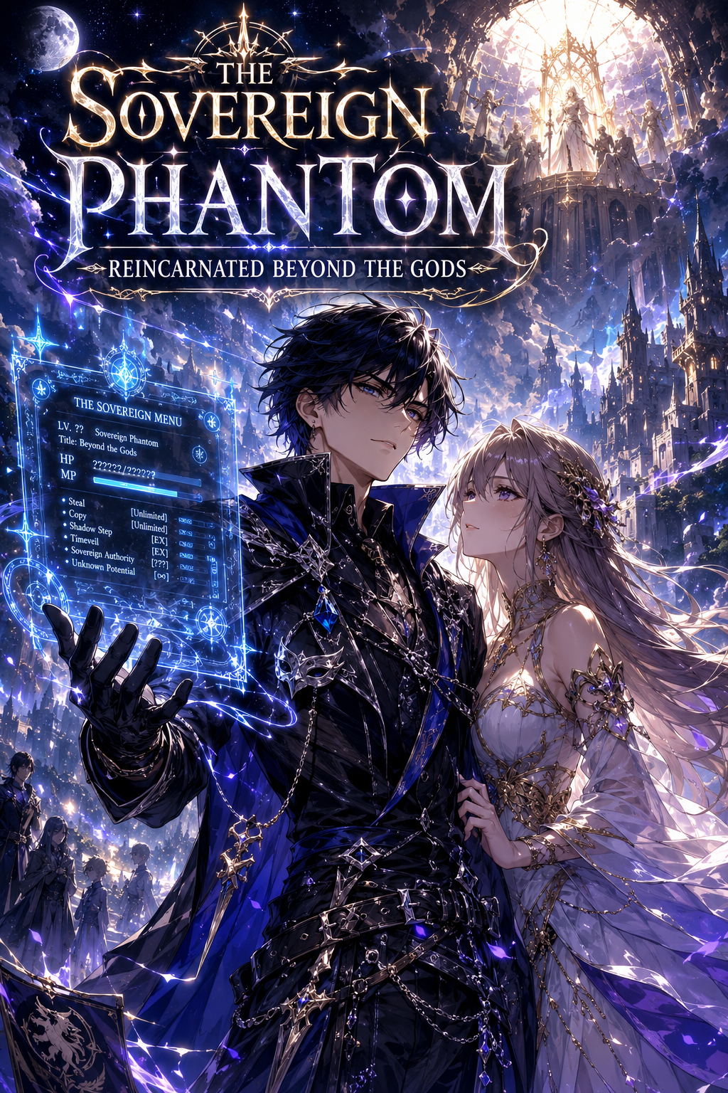 Cover art for The Sovereign Phantom: Reincarnated Beyond the Gods, an isekai scenario on AI Dungeon