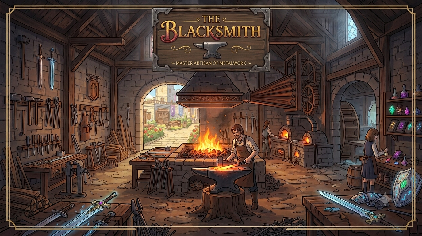 Cover art for The Blacksmith on AI Dungeon