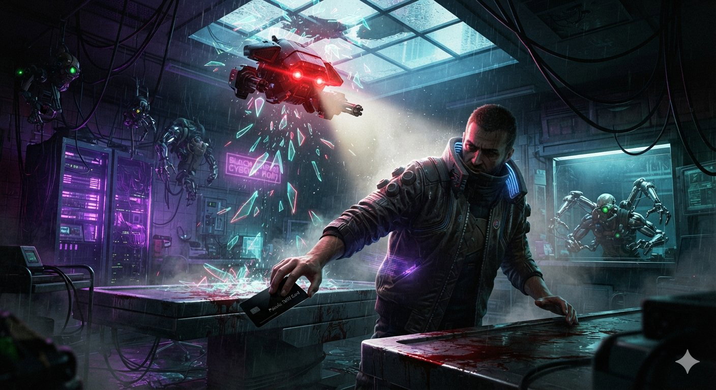 Cover art for CHIPS OF THE SOUL: A PSIONIC CYBERPUNK ADVENTURE, a cyberpunk scenario on AI Dungeon