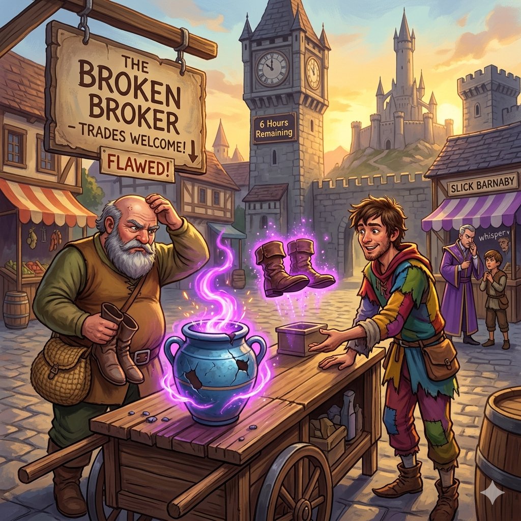 Cover art for Oakhaven Fast-Talker: The Flawed Merchant Simulator, a merchant simulator scenario on AI Dungeon