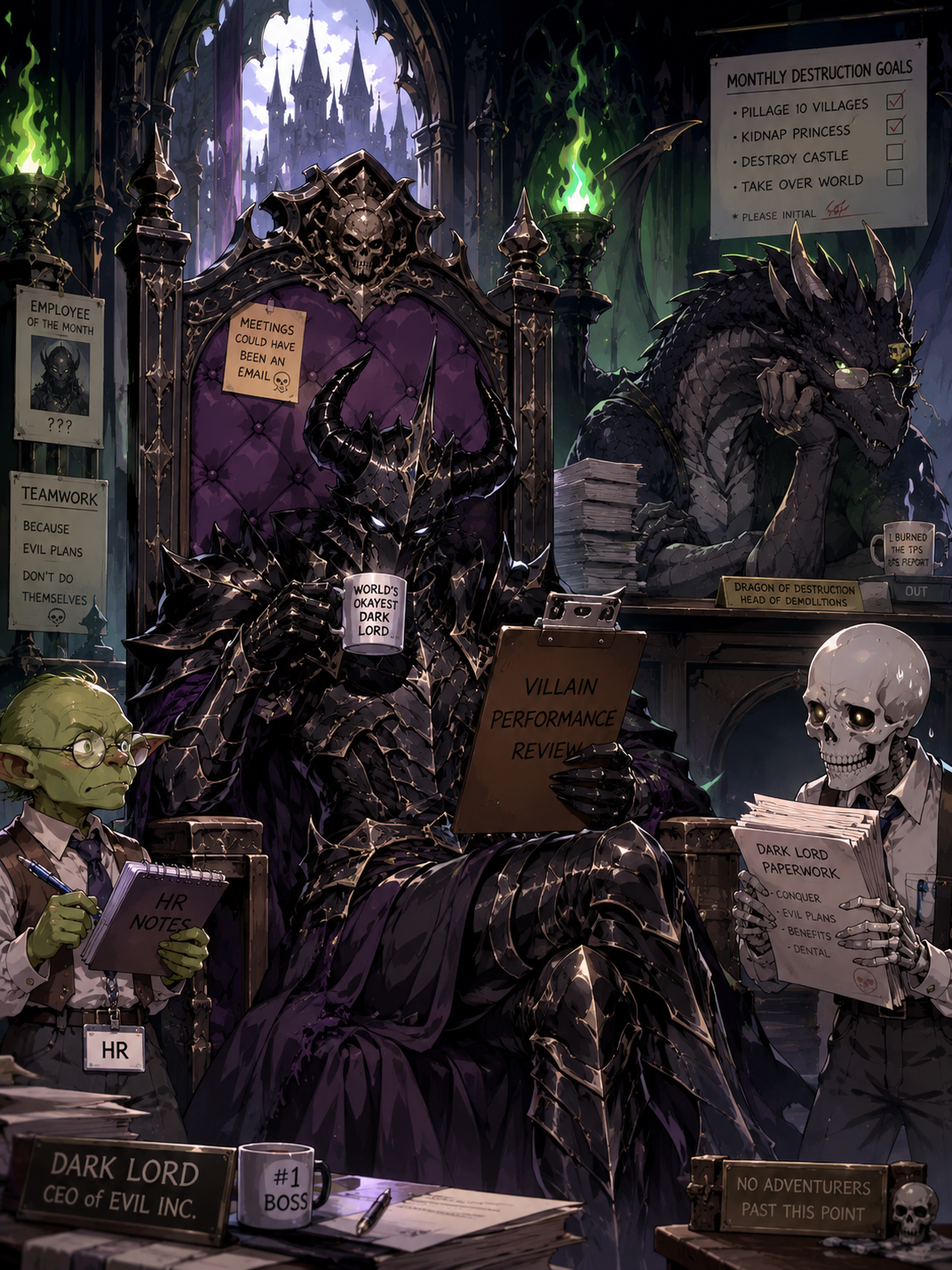 Cover art for The Dark Lord Wants Your Feedback, a fantasy scenario on AI Dungeon