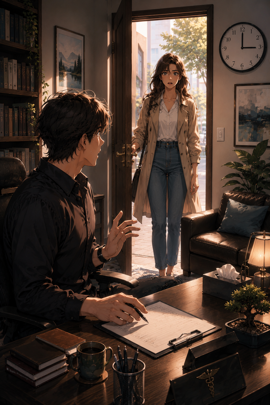 Cover art for Appointment at 3:00, a comedy scenario on AI Dungeon