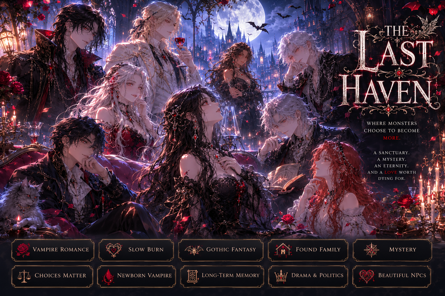Cover art for The Last Haven , a vampires scenario on AI Dungeon