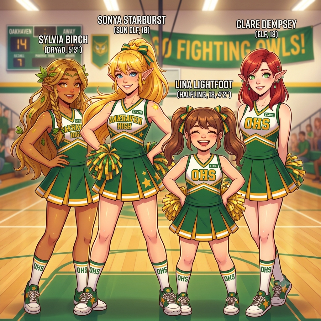 Cover art for The Cheerleaders of Sunrise High, a cheerleader scenario on AI Dungeon