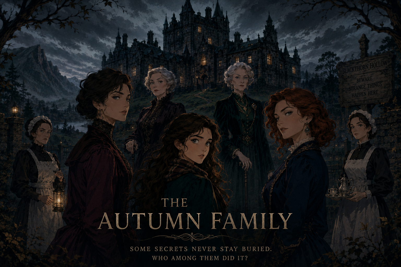 Cover art for Murder in Autumn , a mystery scenario on AI Dungeon