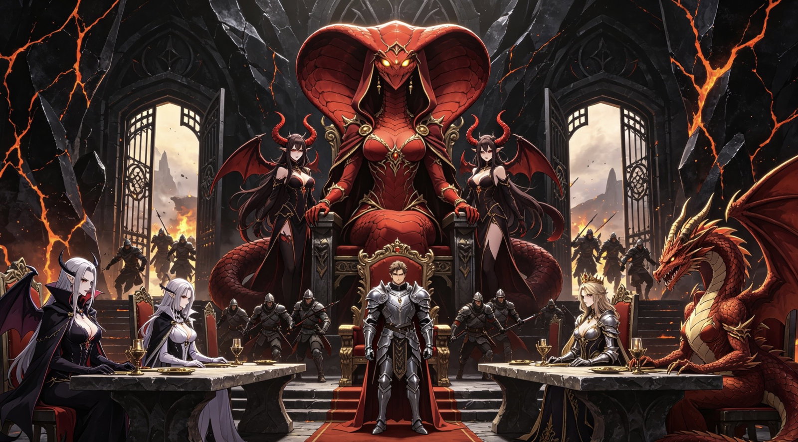 Cover art for The Shattered Council: Bloodlines and Betrayal, a tense atmosphere scenario on AI Dungeon