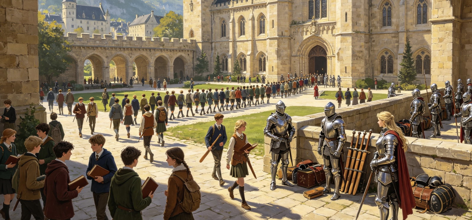 Cover art for The Royal Knight Academy, a kingdom scenario on AI Dungeon