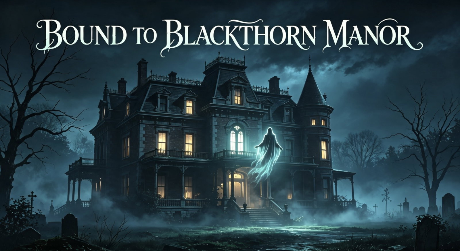 Cover art for Bound To Blackthorn Manor, a haunted mansion scenario on AI Dungeon