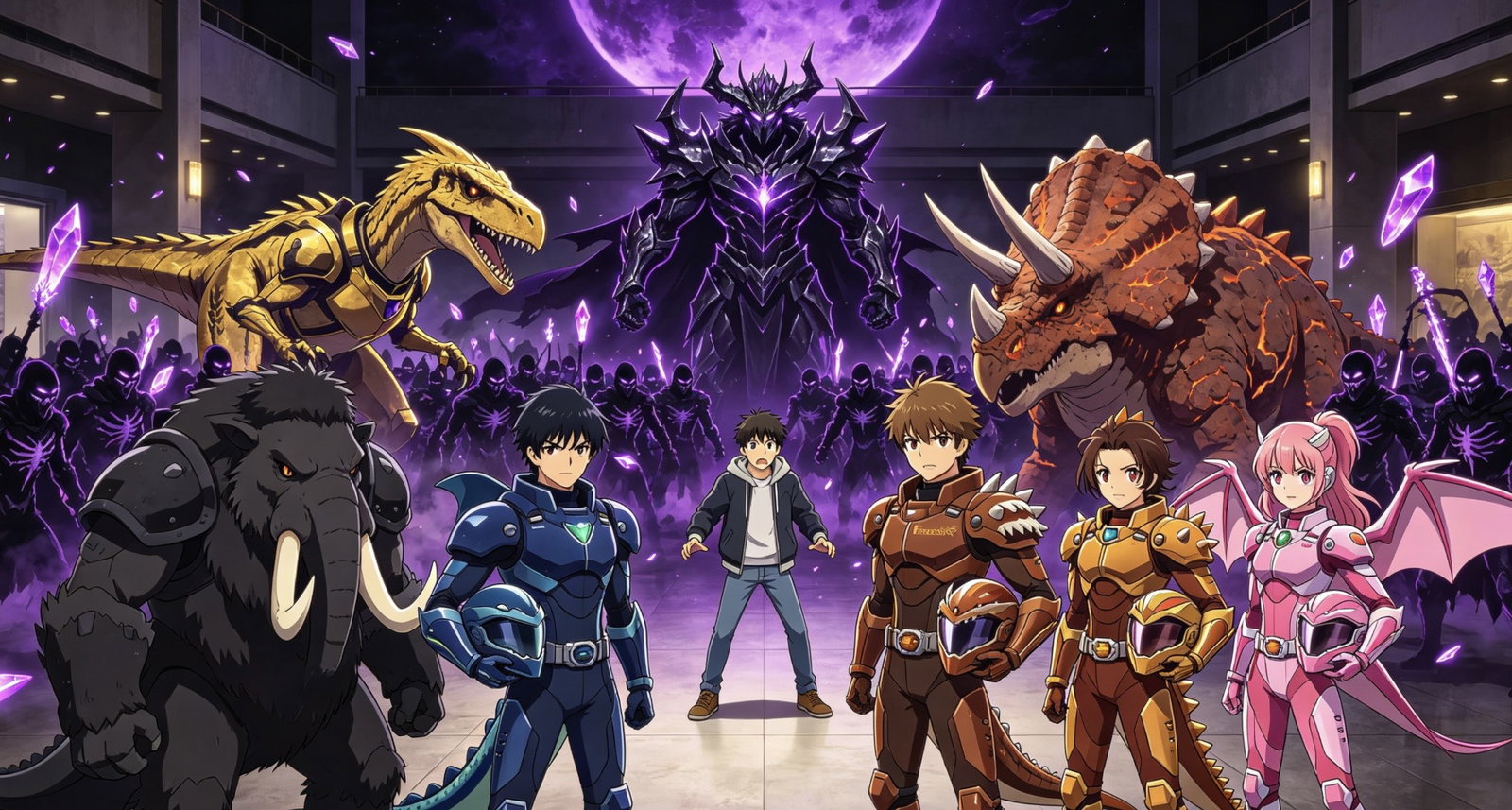 Cover art for Power Rangers: The Prehistoric Pulse, a dinosaur sci fi scenario on AI Dungeon