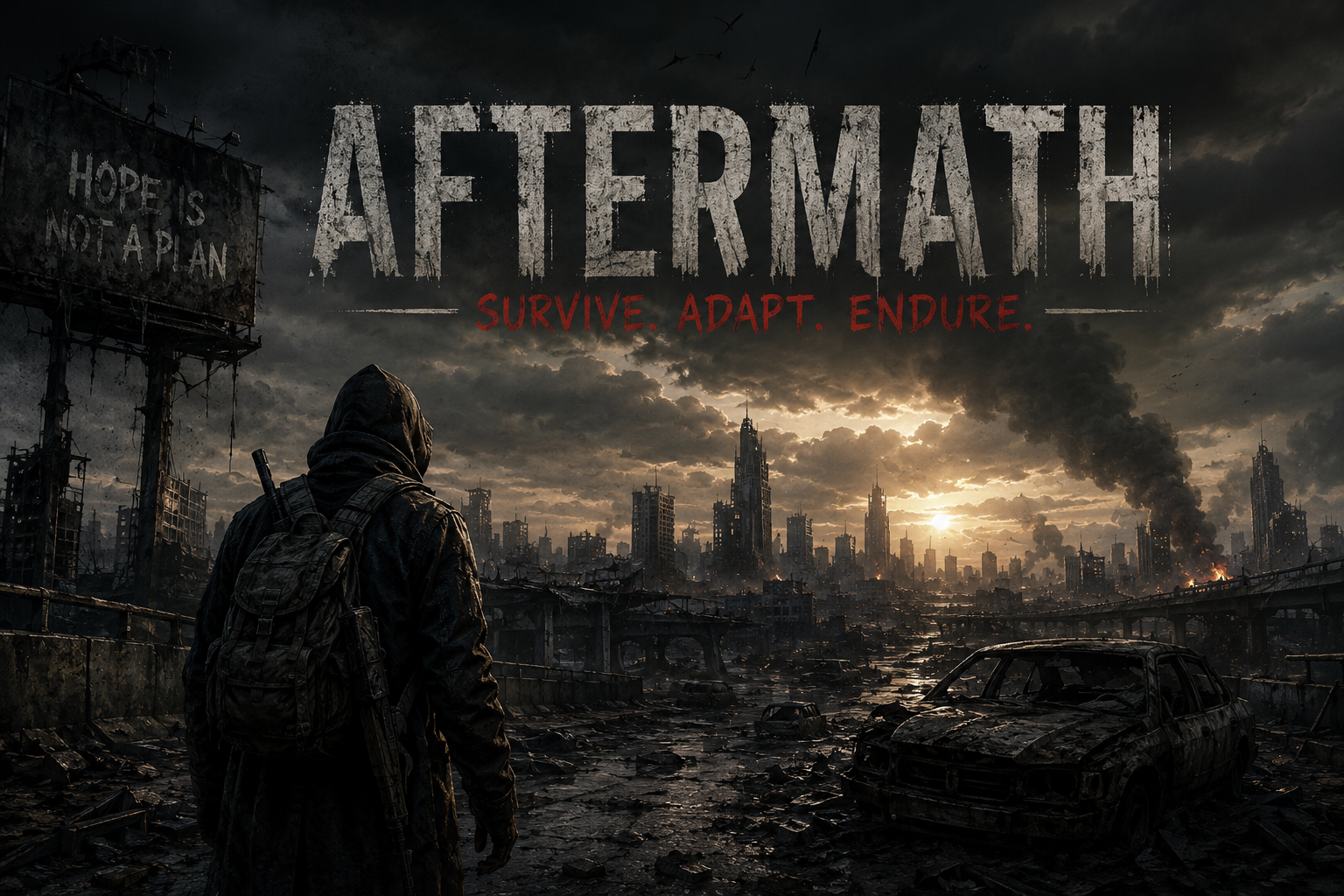 Cover art for Aftermath (Updated 1.01) , an open world scenario on AI Dungeon