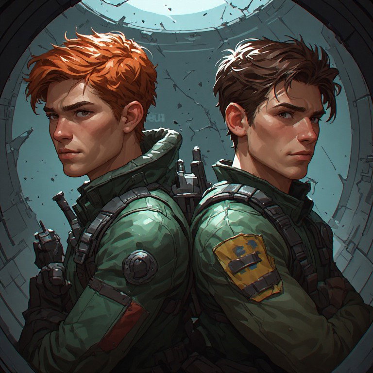 Cover art for Stranded in Space: Gay Romance, a gay scenario on AI Dungeon