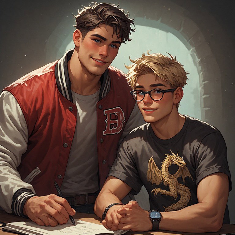 Cover art for The Math Tutor: Gay Romance, a teen scenario on AI Dungeon