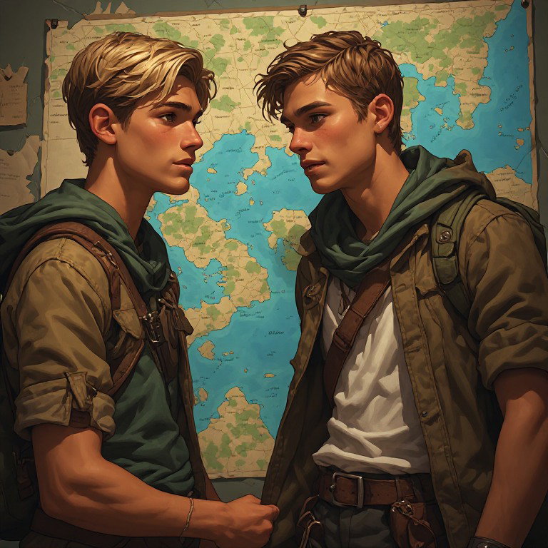Cover art for The Salt-Stained Map: Gay Romance, a gay scenario on AI Dungeon