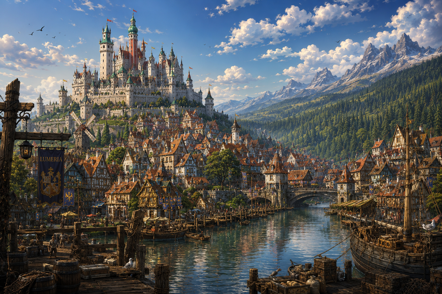 Cover art for The Realm of Lumeria, a fantasy scenario on AI Dungeon