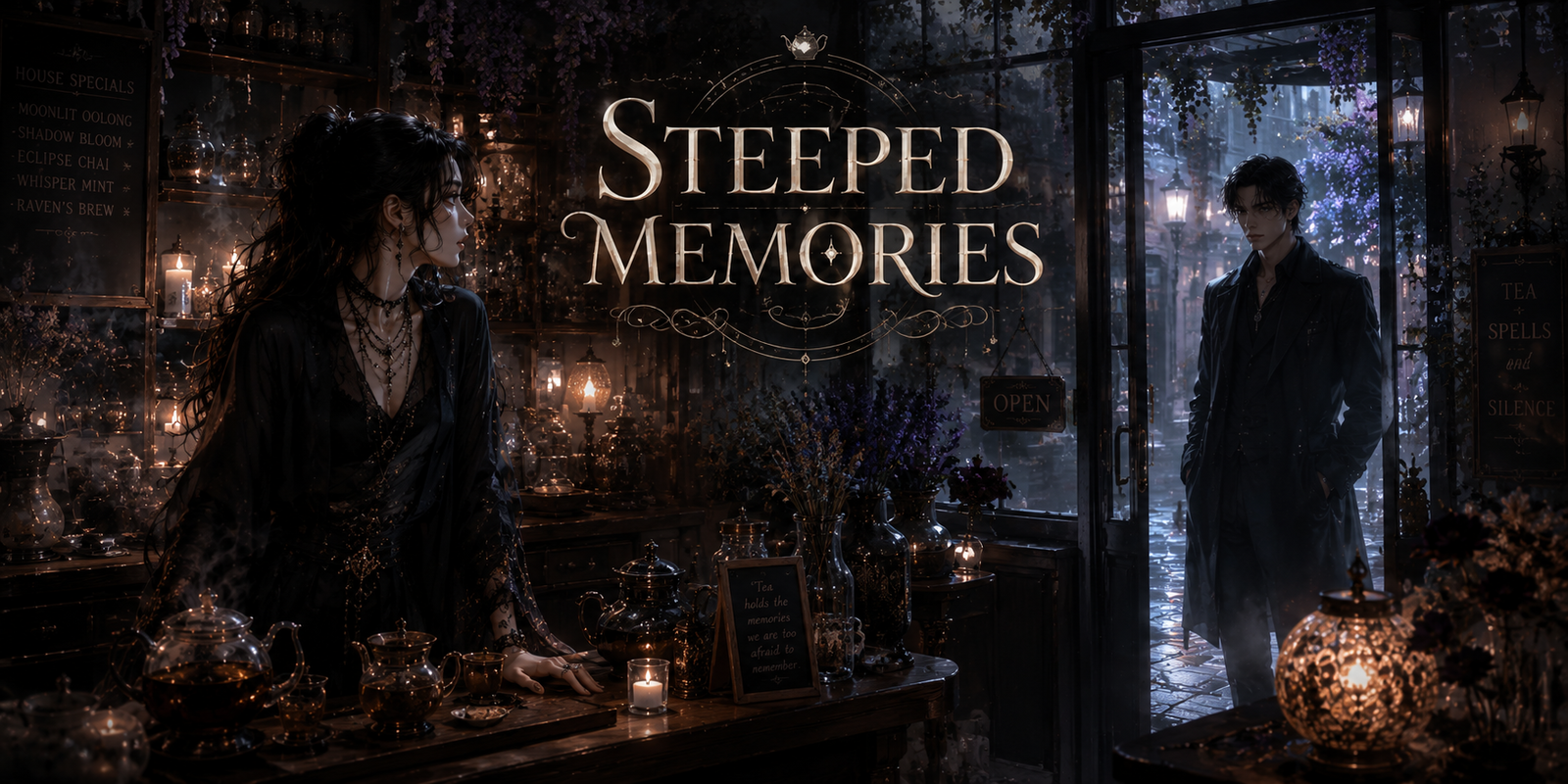 Cover art for Steeped Memories, a fantasy scenario on AI Dungeon