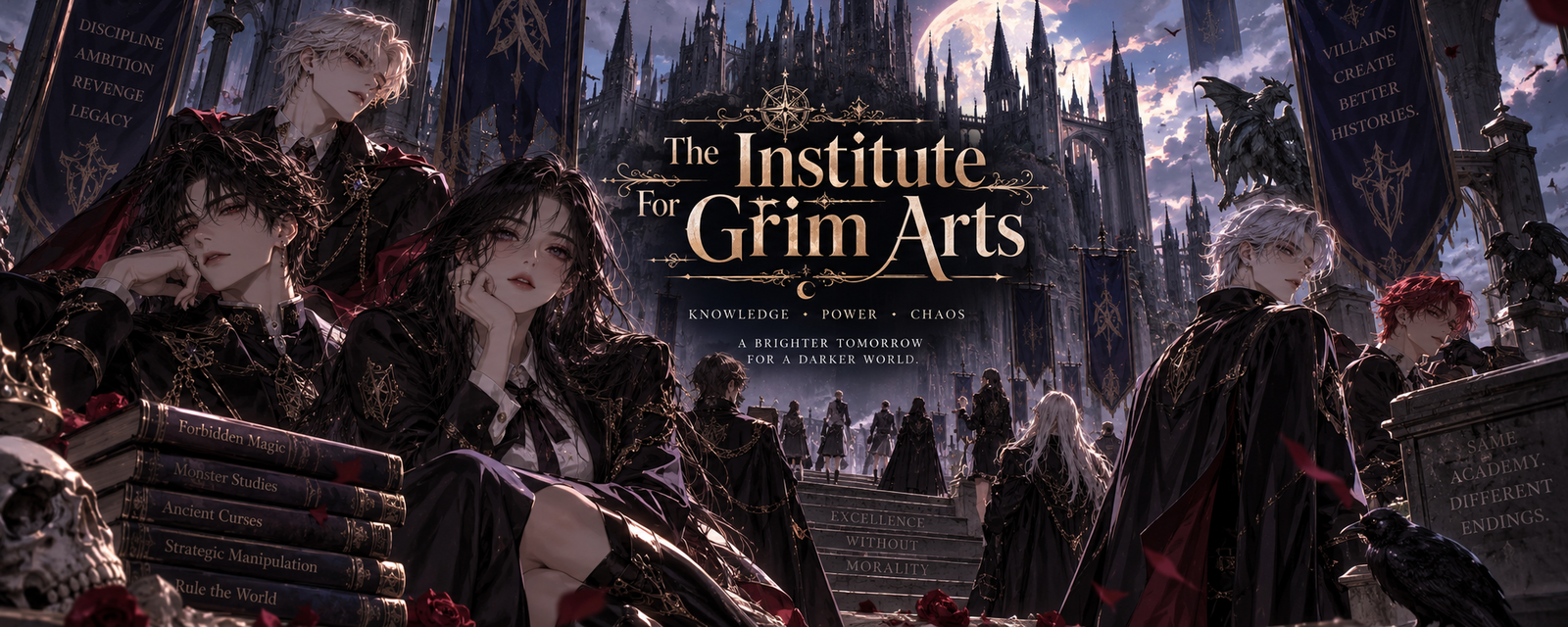 Cover art for The Institute For Grim Arts , a magic scenario on AI Dungeon